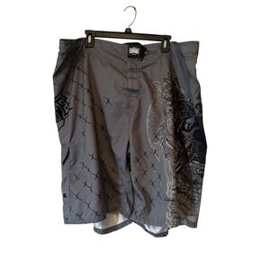 MMA Elite Gray Graphic Board Shorts – Men's 2XL
